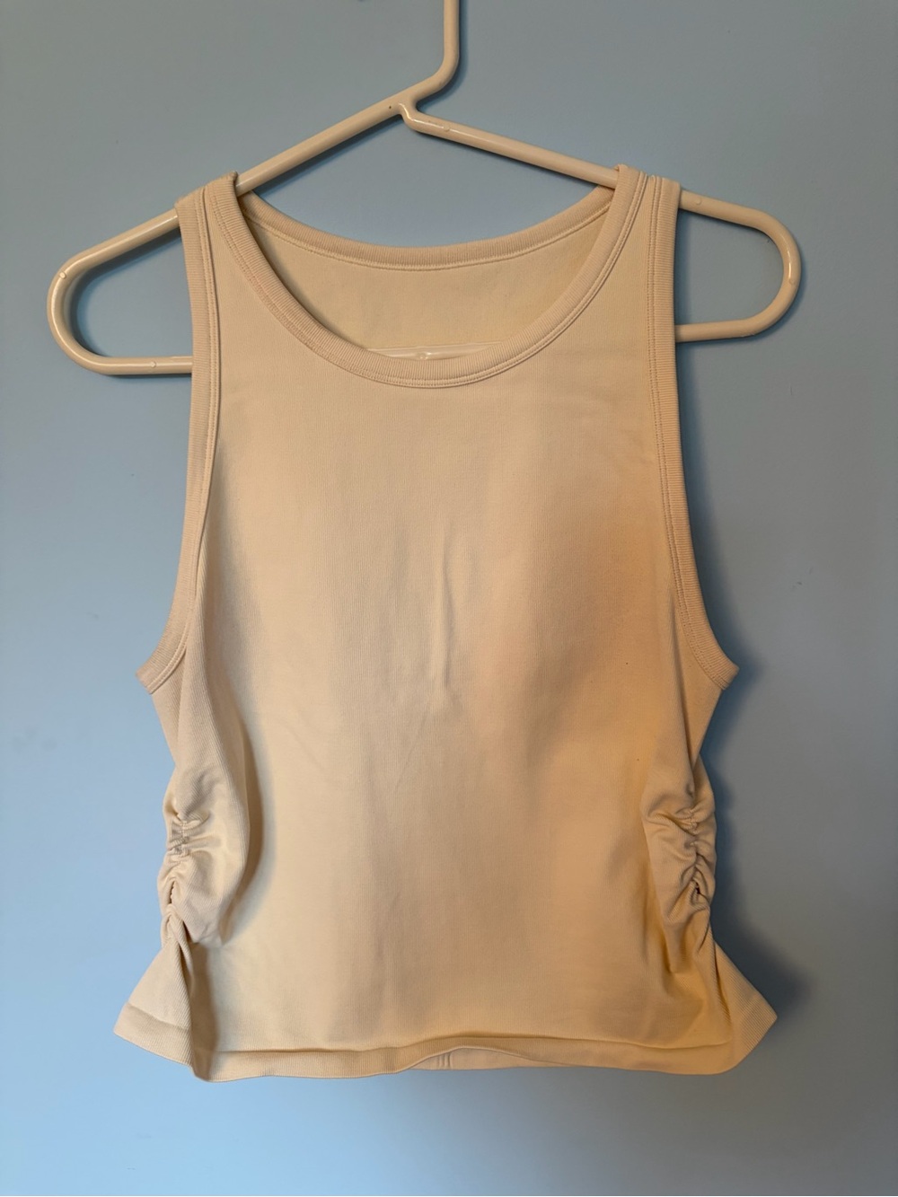 Amazon Cream Ruched Side Tank Top